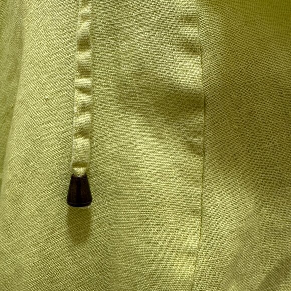 For Cynthia Women’s 100% Linen Tunic Jacket Size L Green Asymmetrical Hooded - Picture 8 of 12